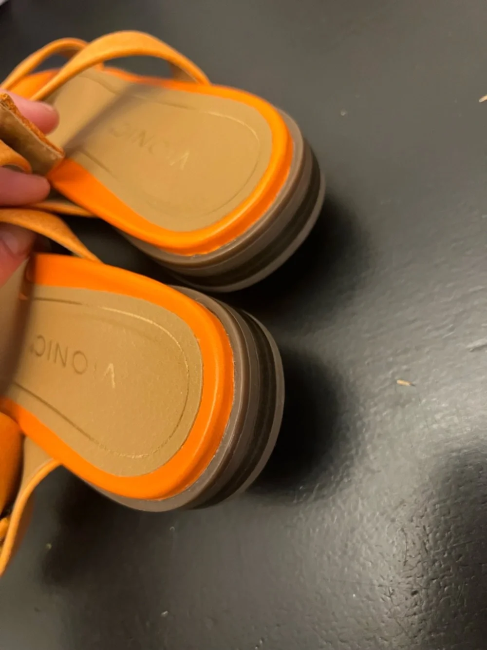 Vionic NWOB Anaya Strappy Ankle Leather Sandals Orange Marmalade Sz 7.5 Summer - Picture 9 of 13